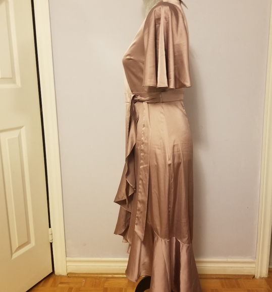 Satin Lilac Yrel Lilas Wrap Dress - Picture 9 of 12